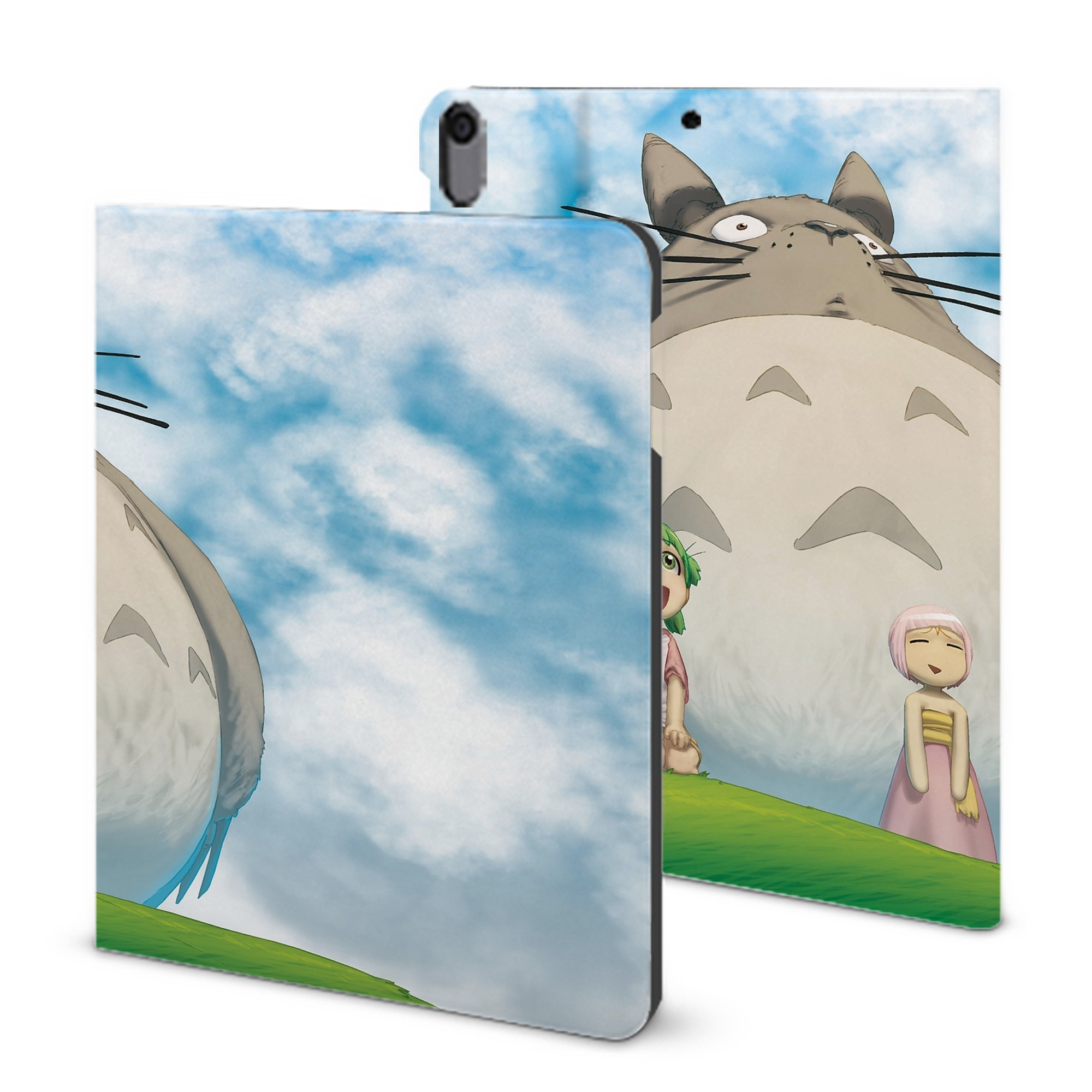 （画像用） となりのトトロ 草壁メイ 草壁サツキ My Neighbor Totoro Satsuki Kusakabe Mei Kusakabe IPad ケース ブック型 PUレザー TPU 耐衝撃 軽量 薄型 ペン収納なし 全面保護 IPad 各モデル対応